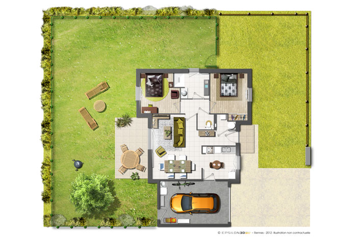 plan maison plain pied senior